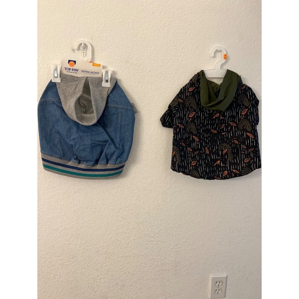 Top Paw denim jacket & dog hoodie dog size medium